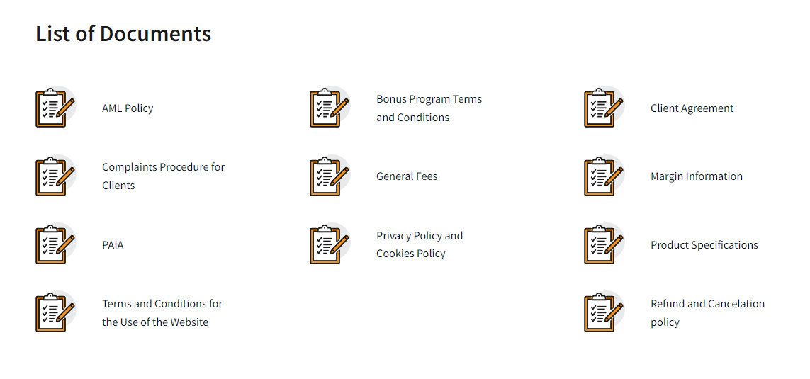 Trusted and regulated brokers like FxNovus are transparent with their fees and legal documents