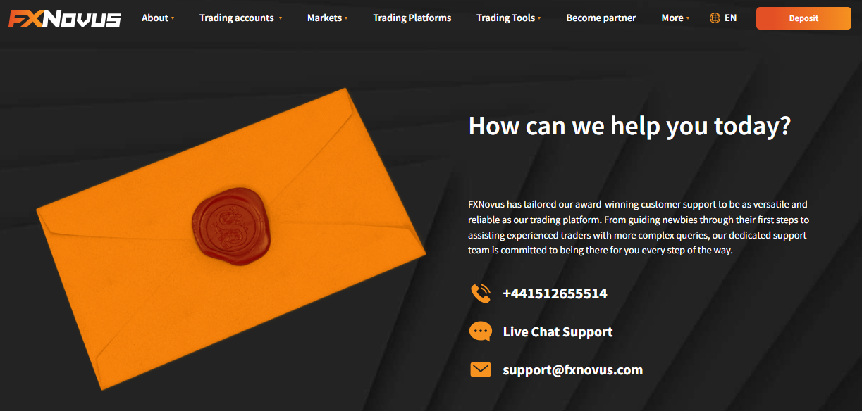 FXNovus Reliable Award-Winning Customer Support Features
