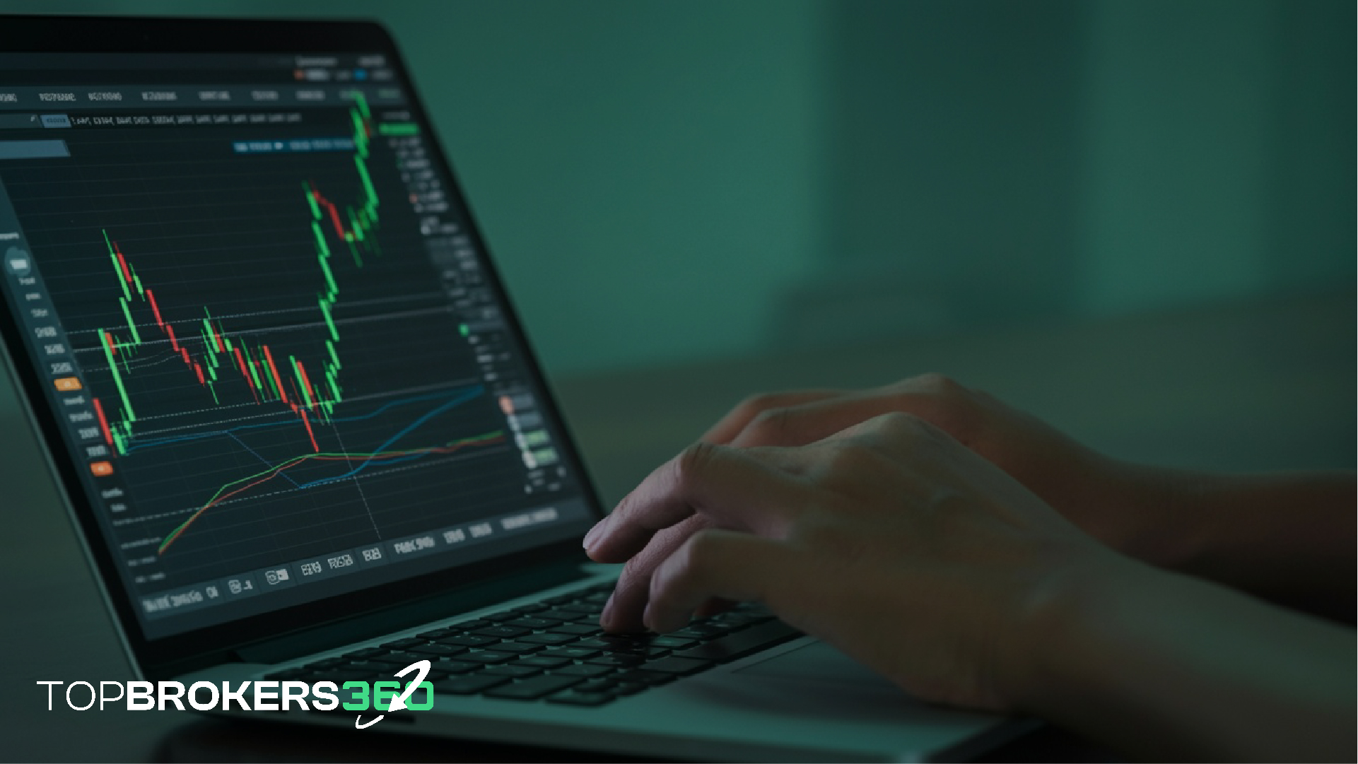 Forex trading chart displaying moving averages and trend lines for CFD analysis.